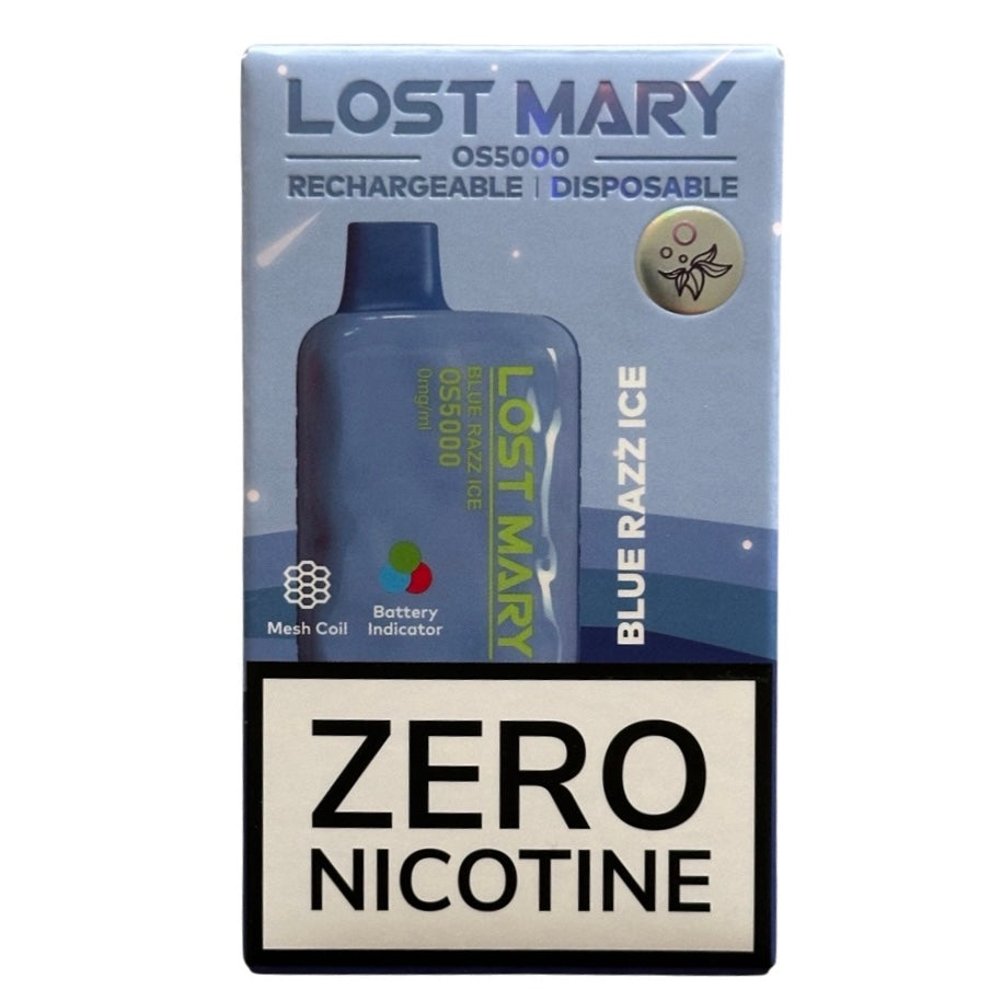 Blue Razz Ice - Lost Mary OS5000 - Geen nicotine