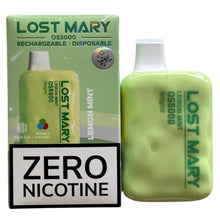 Indlæs billede i gallerifremviser, Lemon Mint - Lost Mary OS5000 - Zero Nicotine
