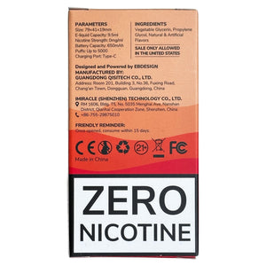 Zero Nicotine - BC5000 - Peach Mango Watermelon - EBCreate