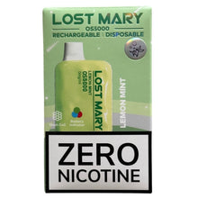 Indlæs billede i gallerifremviser, Lemon Mint - Lost Mary OS5000 - Zero Nicotine
